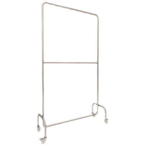 服装店展示架不锈钢双层挂衣架童装店货架展示架带轮可移动服装架