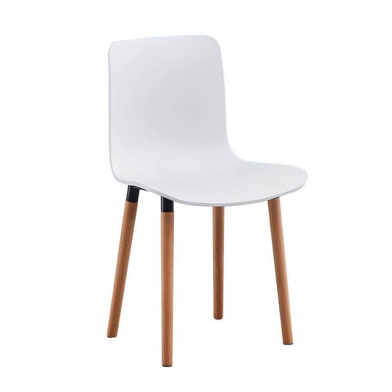塑料椅子办公休闲北欧简约木腿靠背会客洽谈椅时尚创意网红餐椅