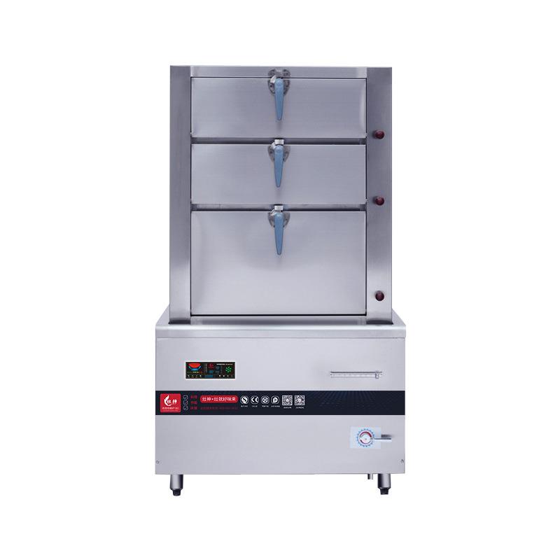 三门海鲜蒸柜商用电磁30kw大功率蒸柜酒店蒸饭车食堂电海鲜蒸柜