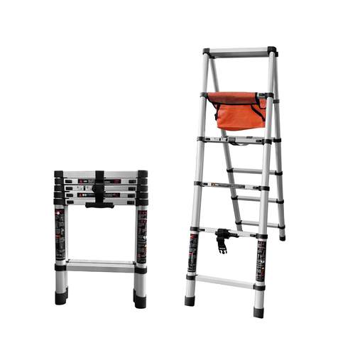 可行走人字梯伸缩梯子折叠梯子家用阁楼铝合金伸缩梯工程升降走梯