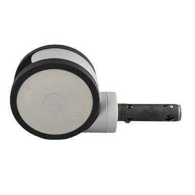 6寸中控医疗病床脚轮双轮长杆28×95mm静音电动病床轮