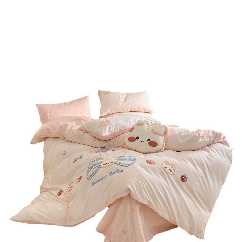 儿童水洗棉纯棉床上四件套100全棉高端床品被套床单三件套床笠,床上用品,床品套件/四件套/多件套,淘宝优惠券,粉丝福利购,淘宝优惠卷