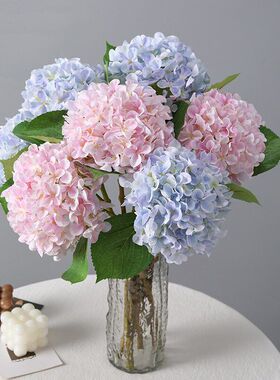 仿真3D打印72片艾莎绣球花仿真花假花插花婚礼花材布置