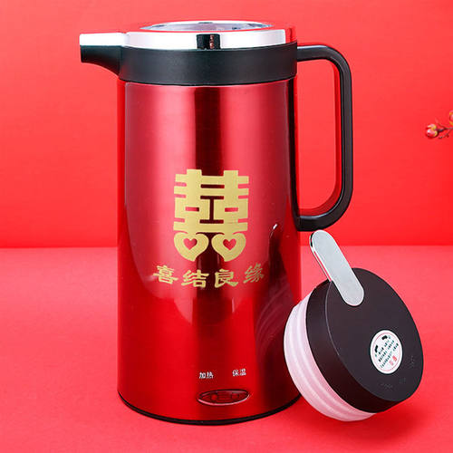 结婚红色暖壶一对陪嫁红新娘婚庆用品陪嫁套装女方娘家电壶嫁妆