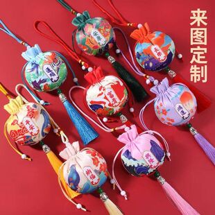 国风香囊汉服宫廷配饰长绳流苏挂脖汉服配饰填充干花端午礼品香包