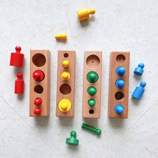 跨境蒙氏感官教具家装版蒙特蒙台梭利早教益智玩具插座圆柱体