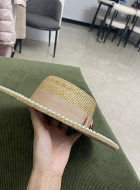 G珍珠边草帽宽檐