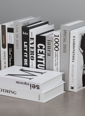 现代假书装饰斯堪的纳维亚风格简单易懂豪华人工书装饰书道具书箱