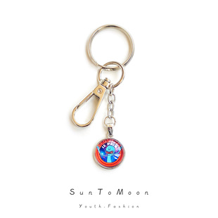 小蓝人使命必达瑞克和莫蒂钥匙扣个性卡通儿童学生背包挂件钥匙链
