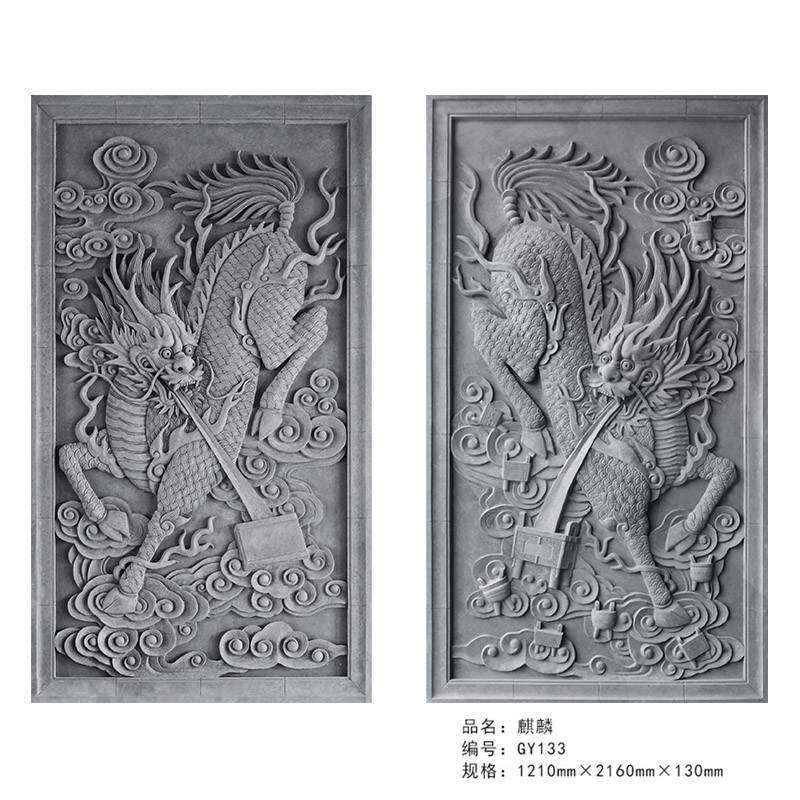 仿古砖雕徽派建筑砖雕中式对幅门神砖雕 古建门楼镇宅门神砖雕