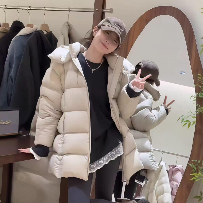 泡芙中长款羽绒服女加厚宽松外套