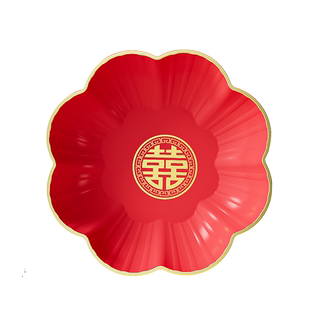 结婚喜庆红色果盘婚礼喜糖盘客厅茶几婚庆用品大全专用喜盘干果盘