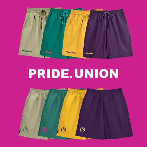 PRIDE*UNION糖果色中性沙滩短裤