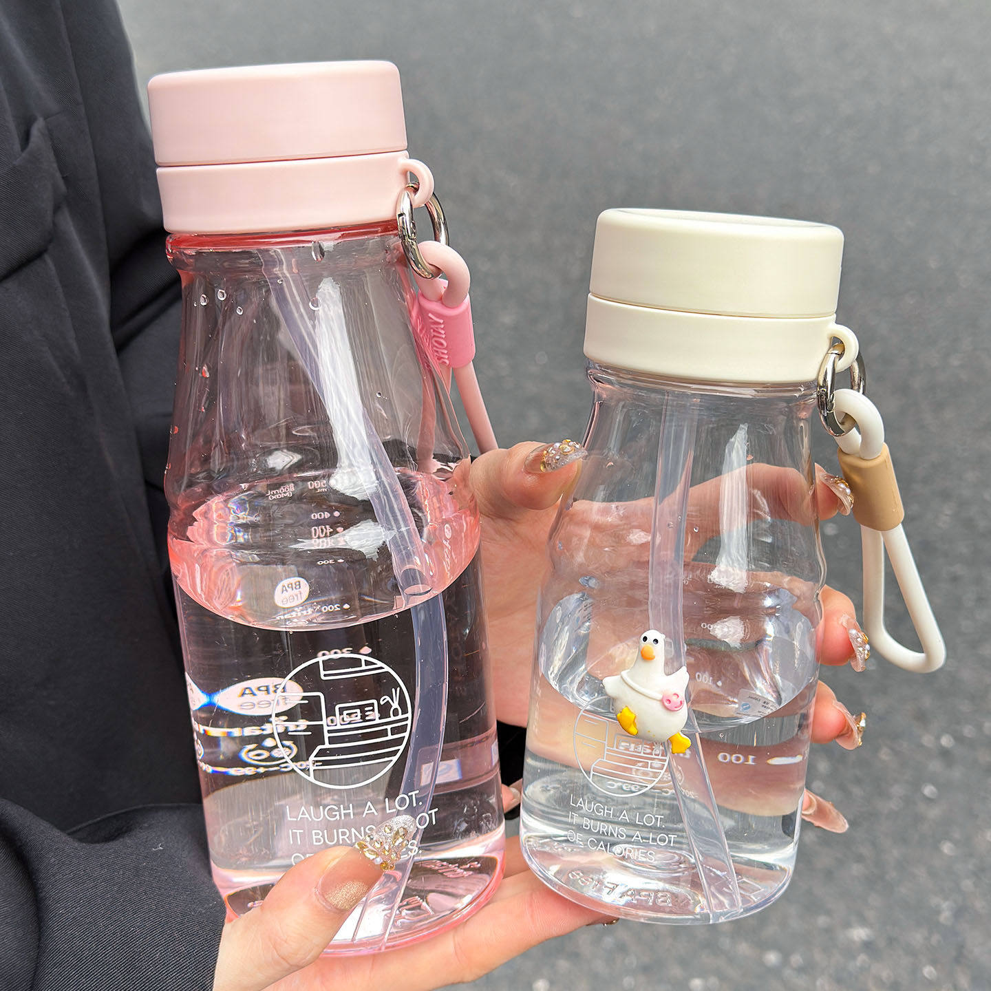 饮水牛奶水杯女便携高颜值泡茶杯夏季吸管杯儿童便携塑料学生杯子