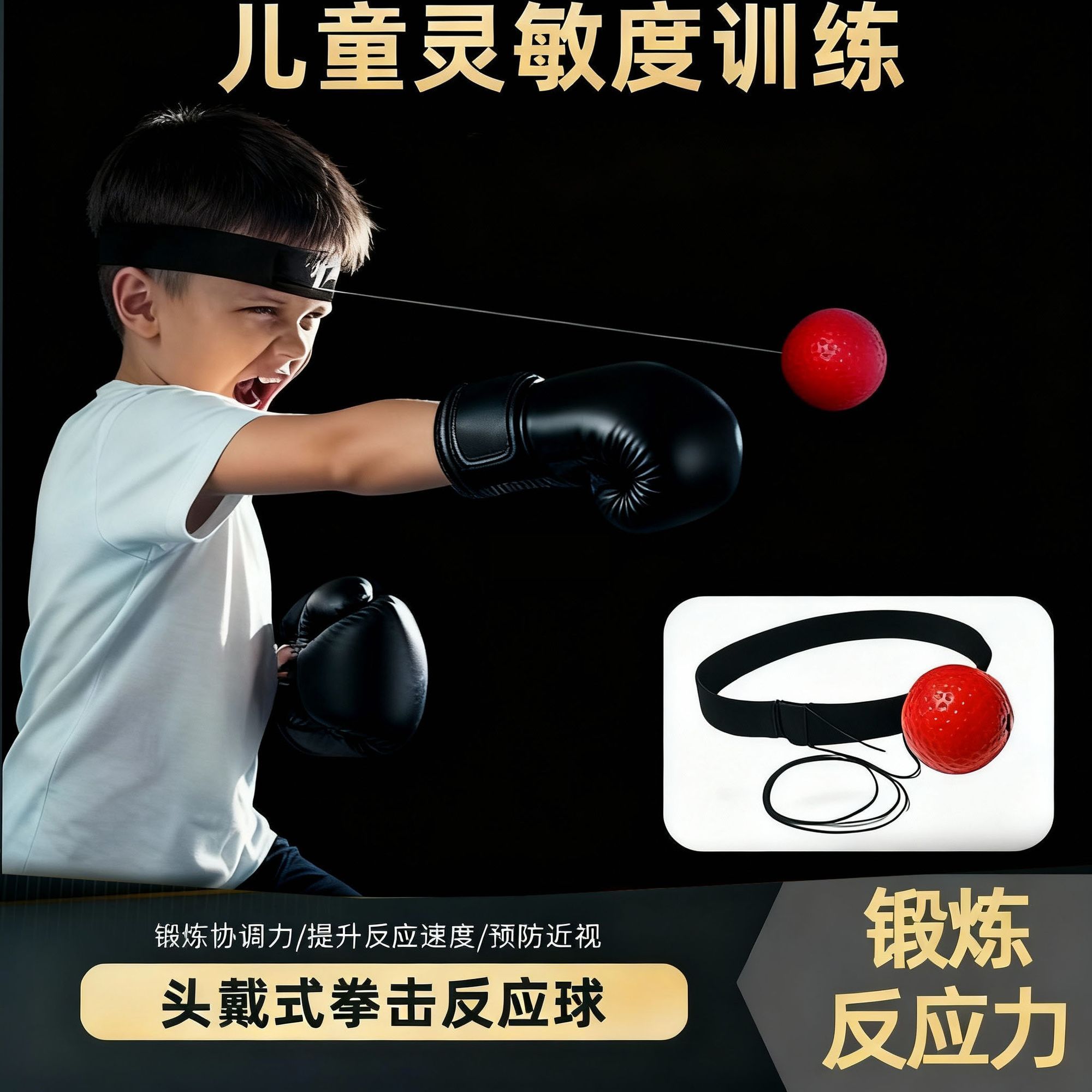 头戴式拳击反应球弹力球