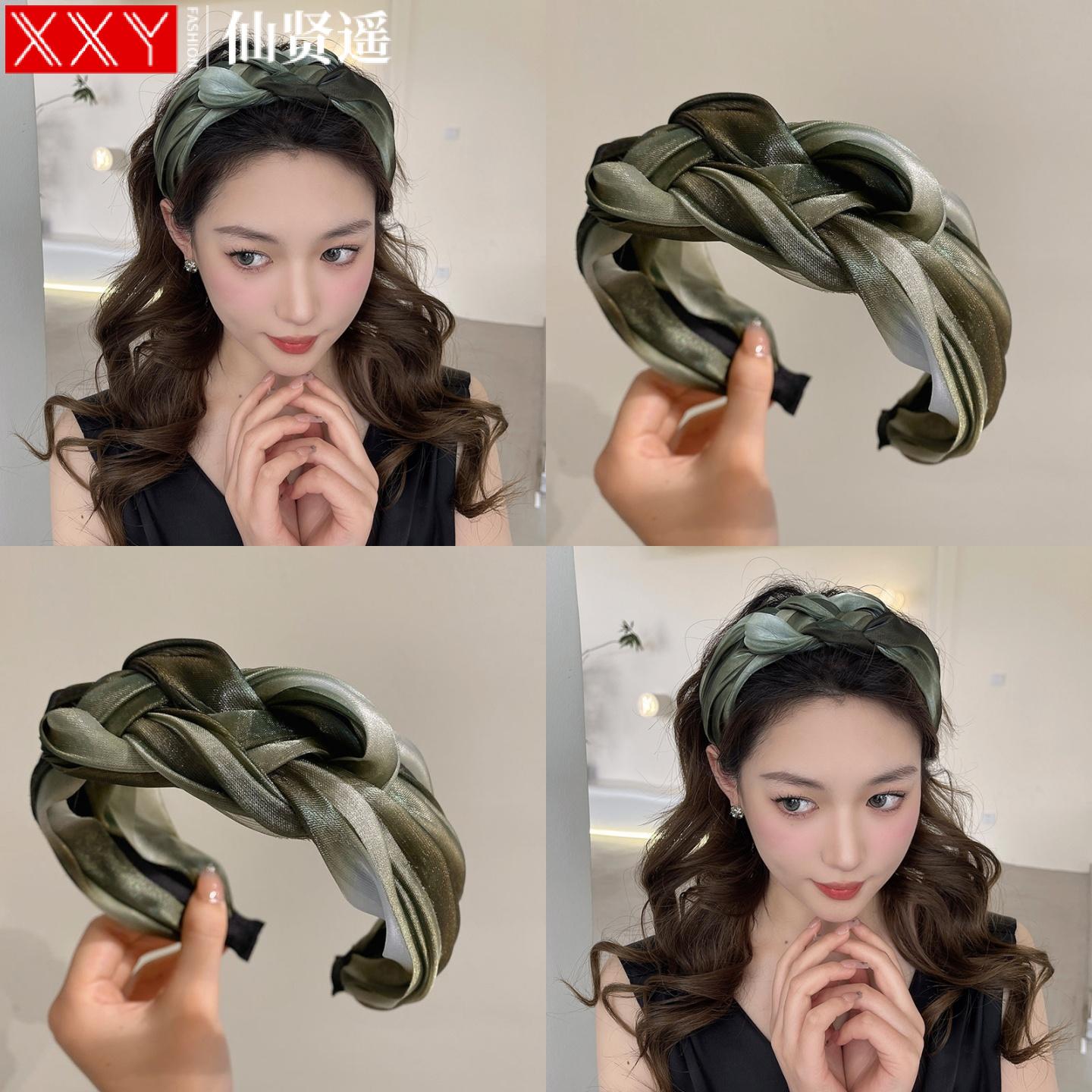 细闪纱辫子发箍新款渐变百搭头饰