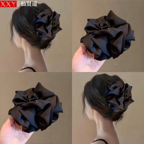 高级感蝴蝶结后脑勺盘发鲨鱼夹