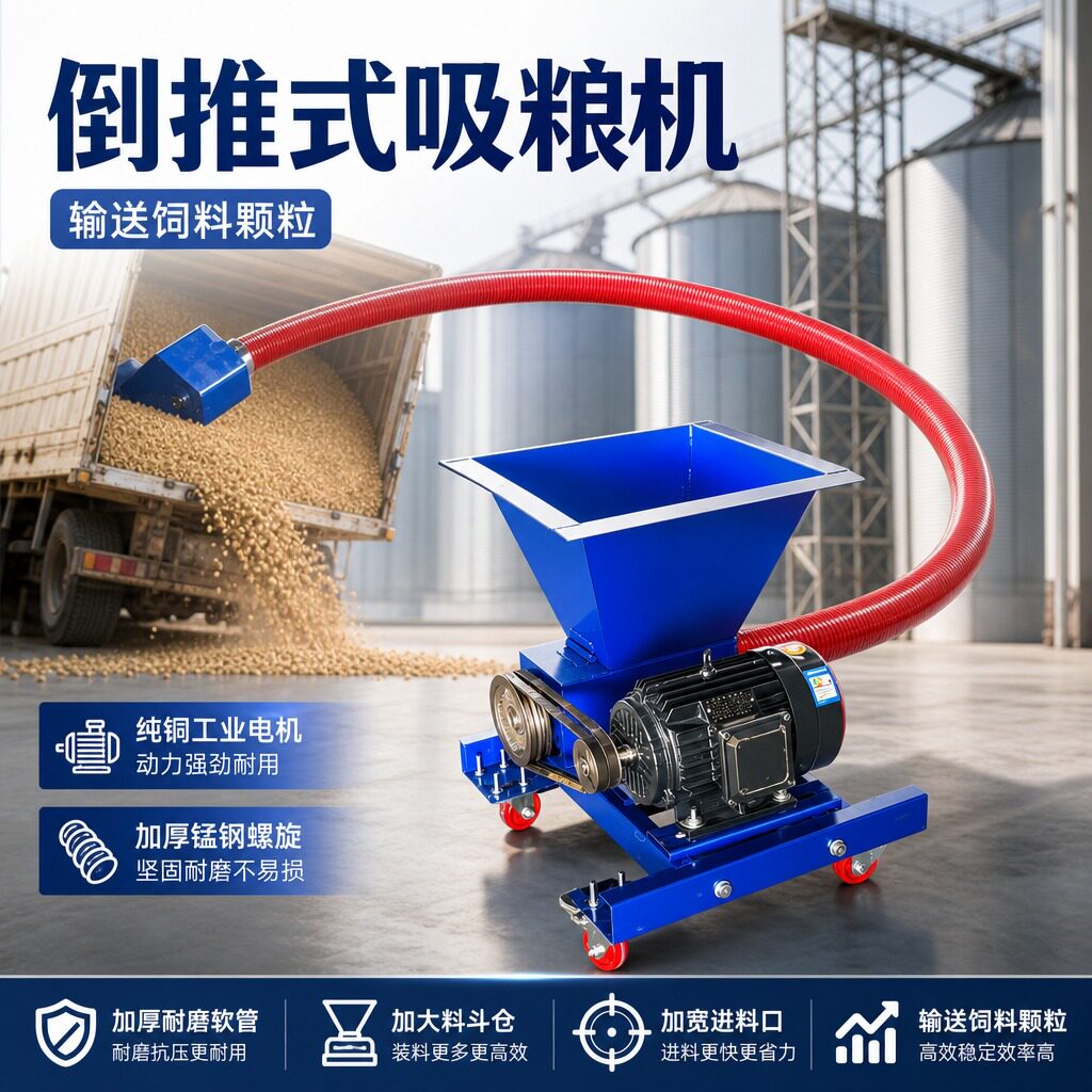上料神器反推螺旋绞龙吸粮机倒推款粮食上料机家用收粮装卸设备