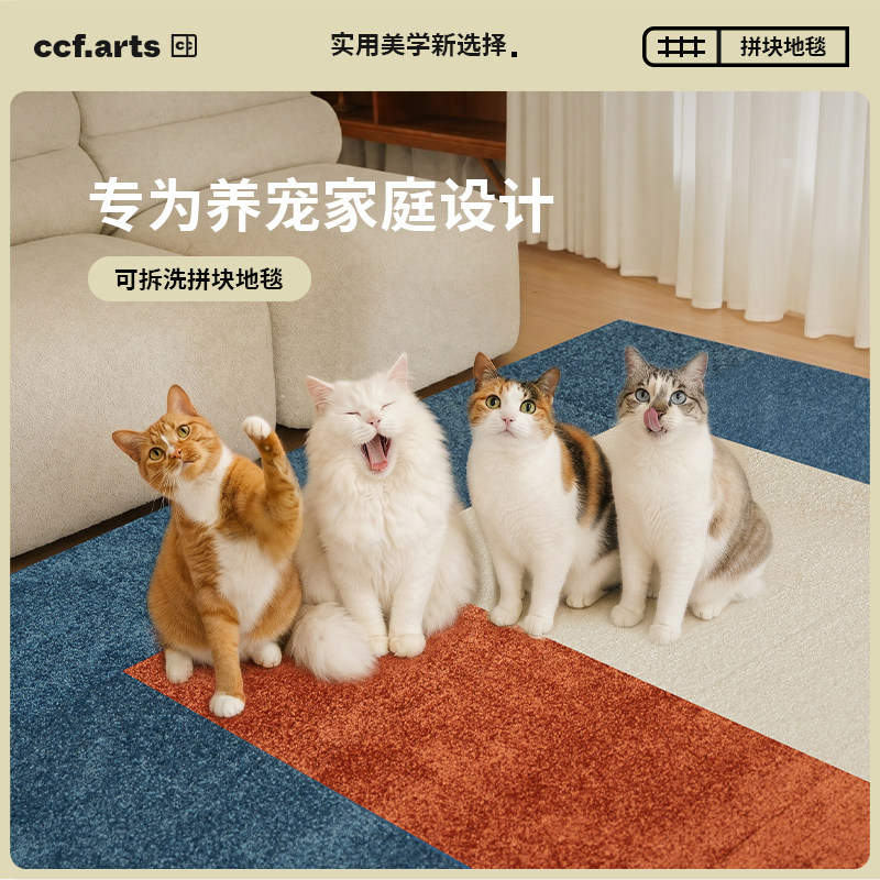 CCF可拆洗拼块地毯宠物地垫图片