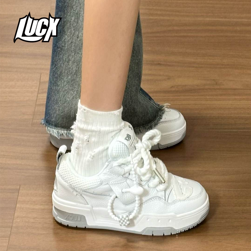 Lucx转运鞋汪苏泷明星同款厚底面包鞋百搭小众潮牌情侣小白鞋女款