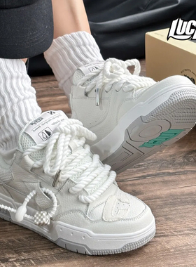 Lucx宋亚轩同款面包鞋小白鞋男女同款休闲运动板鞋厚底老爹鞋子潮