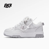 奶油白 新款 男士 LUCX 休闲板鞋 2025冬季 百搭复古厚底情侣面包鞋 女