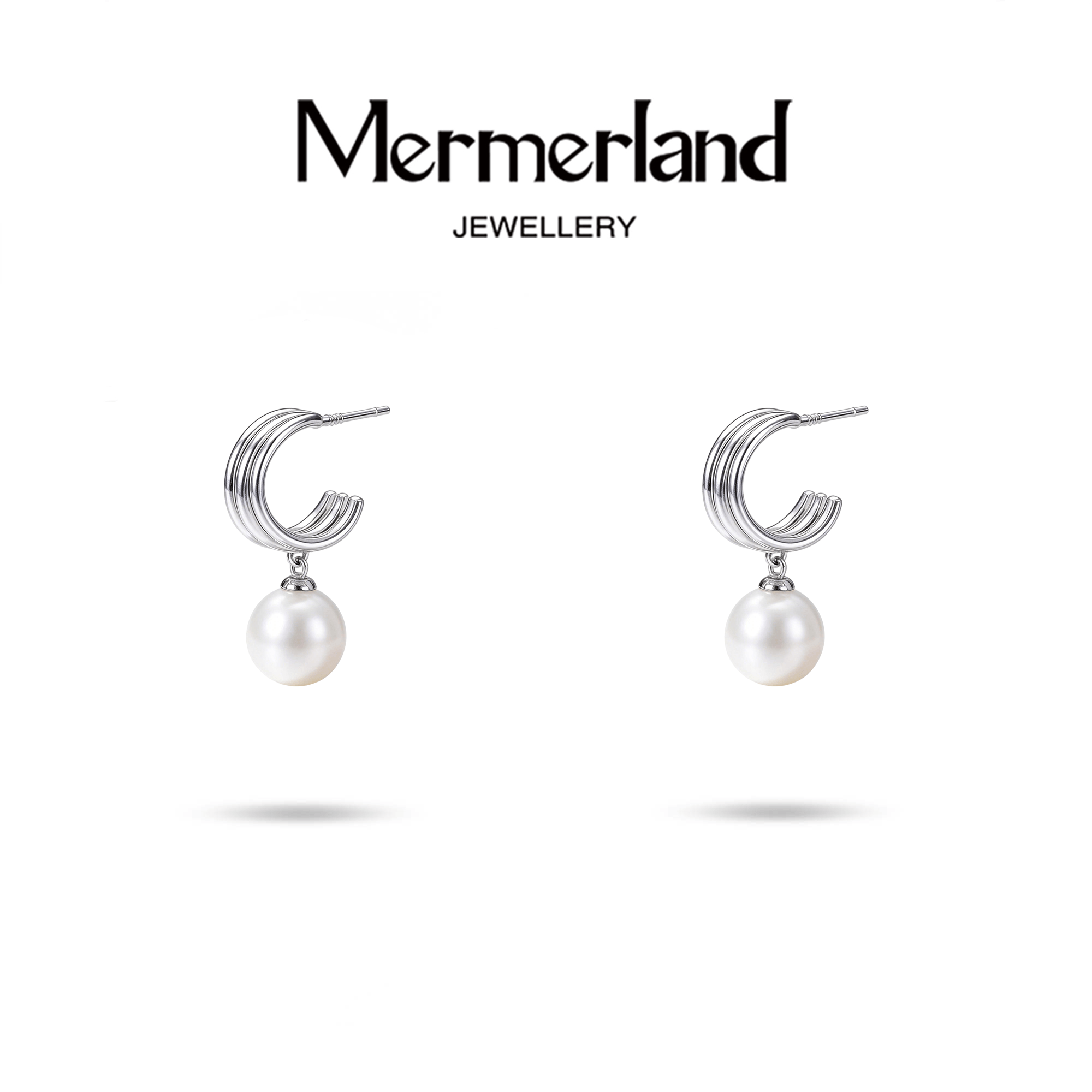Mermerland耳饰S925银耳针天然淡水珍珠女士C形半圆耳钉新年礼物,珠宝/钻石/翡翠,耳饰,淘宝优惠券,粉丝福利购,淘宝优惠卷
