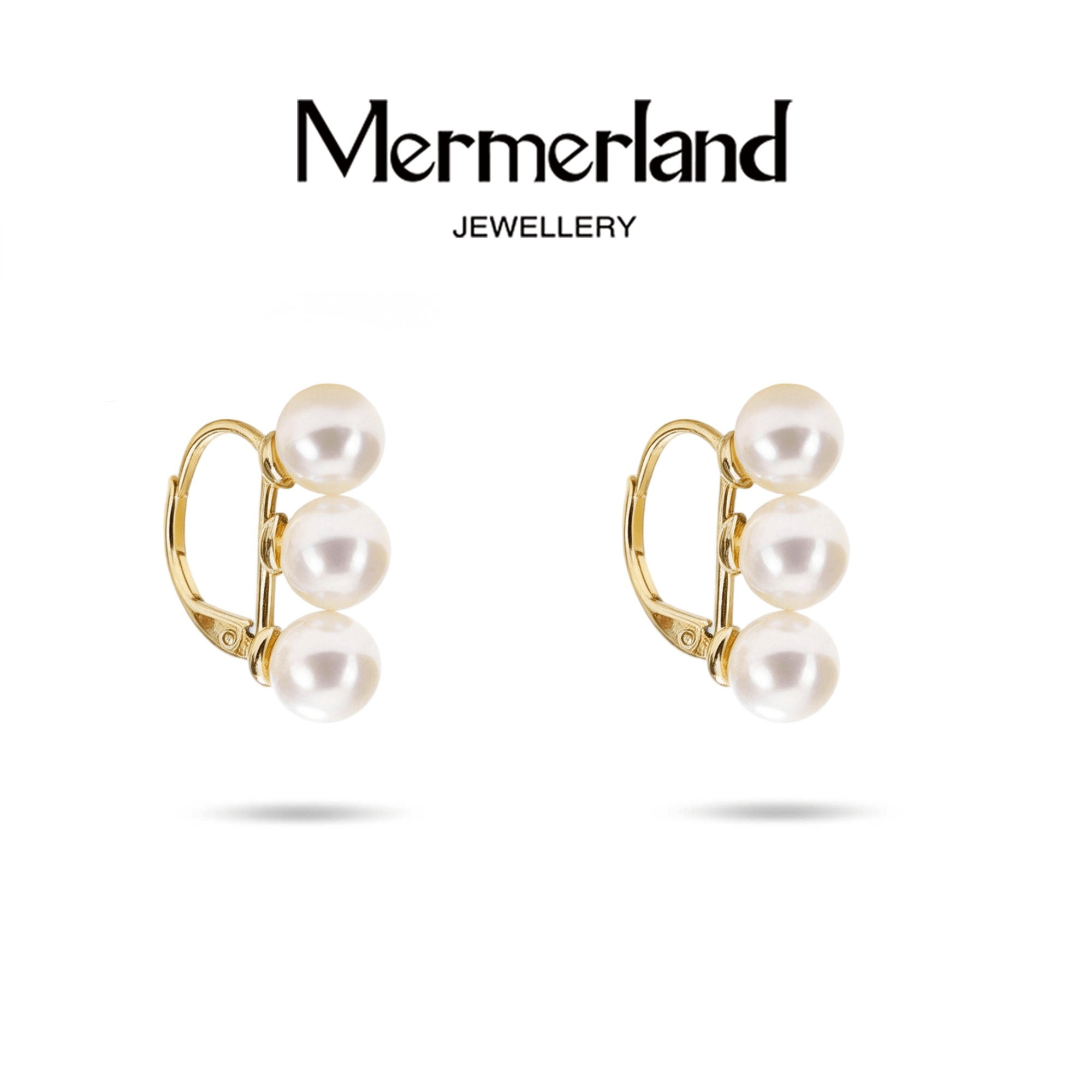 Mermerland耳饰S925银法式三珠弧形设计耳扣时尚耳环新年礼物女,珠宝/钻石/翡翠,耳饰,淘宝优惠券,粉丝福利购,淘宝优惠卷