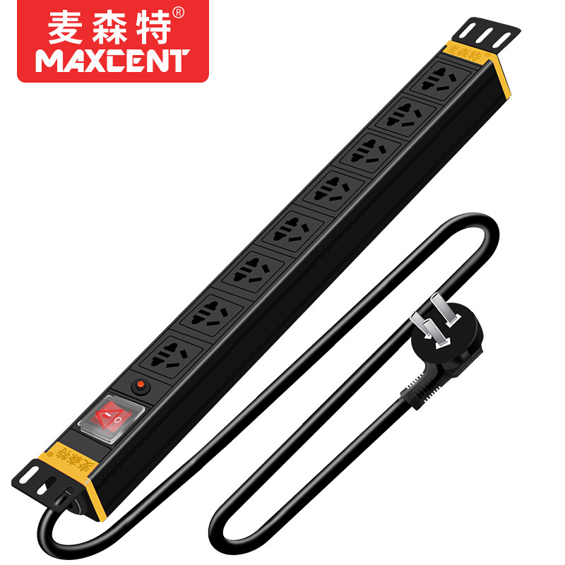 MC38057X PDU机柜插座8位10A新国标电源开关过载工业插排