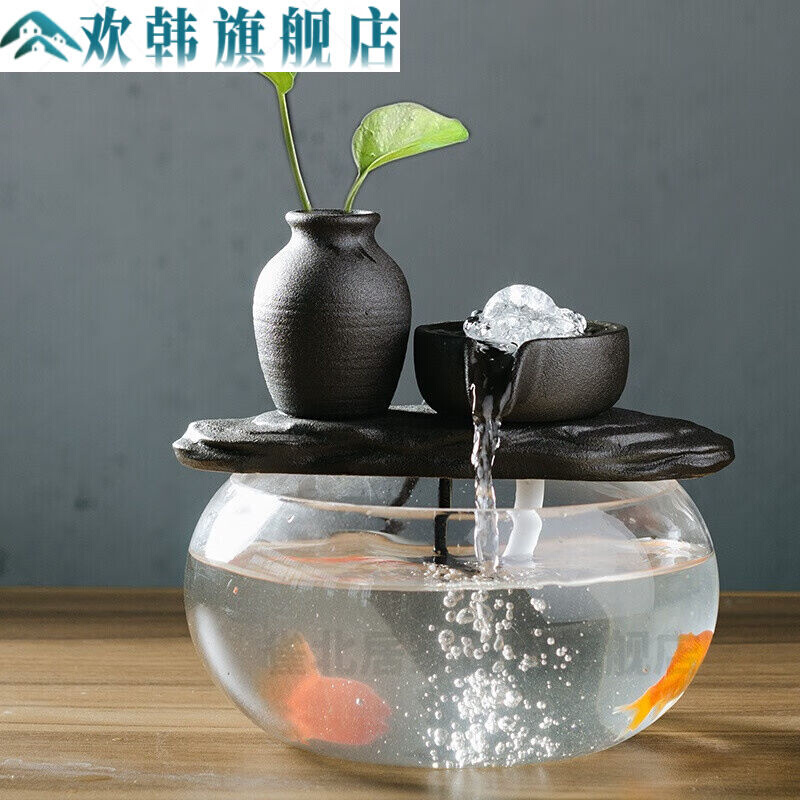 轮流水摆件高山流水喷泉摆件循环水喷泉景观鱼缸时来运转流水球轮