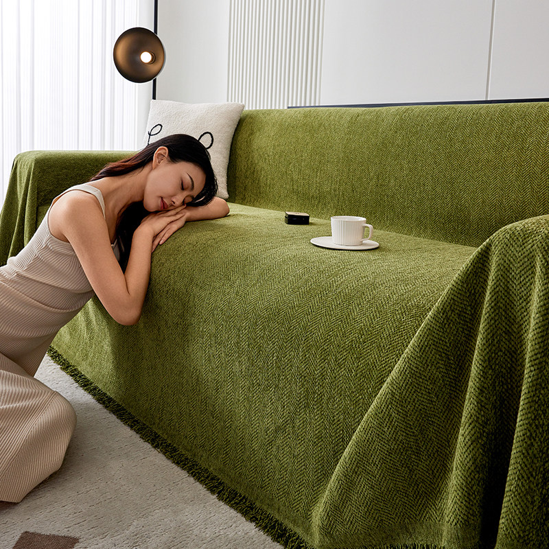人字纹沙发巾盖布2025新款沙发垫四季通用高级感全盖万能套罩毯,居家布艺,沙发套,淘宝优惠券,粉丝福利购,淘宝优惠卷