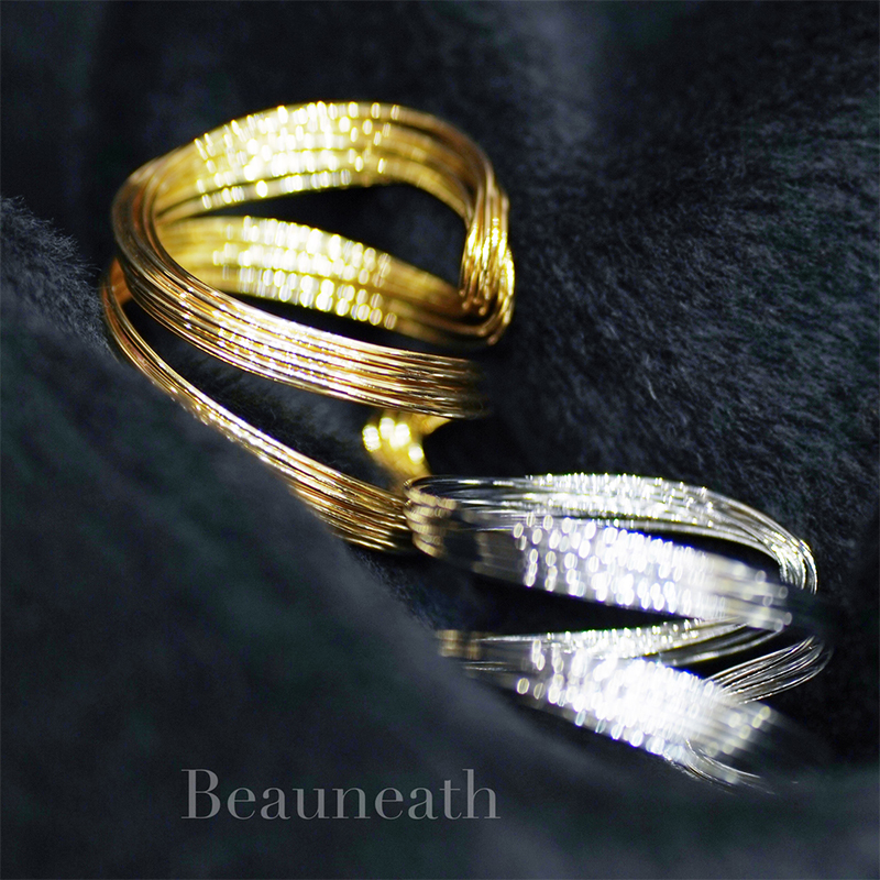 铜合金手镯极简线条小众设计感造型手镯手环铜合金电镀-封面