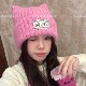 困困鱼头 俏皮小猫耳朵动物袖 标针织帽秋冬保暖百搭甜酷毛线帽潮