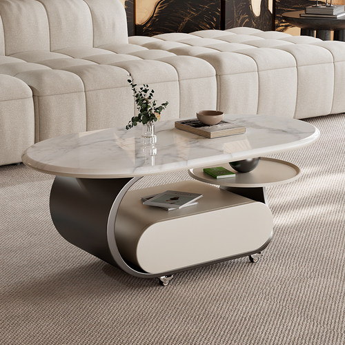 意式极简中古茶几客厅家用小户型2025新款轻奢高级感可移动边几柜