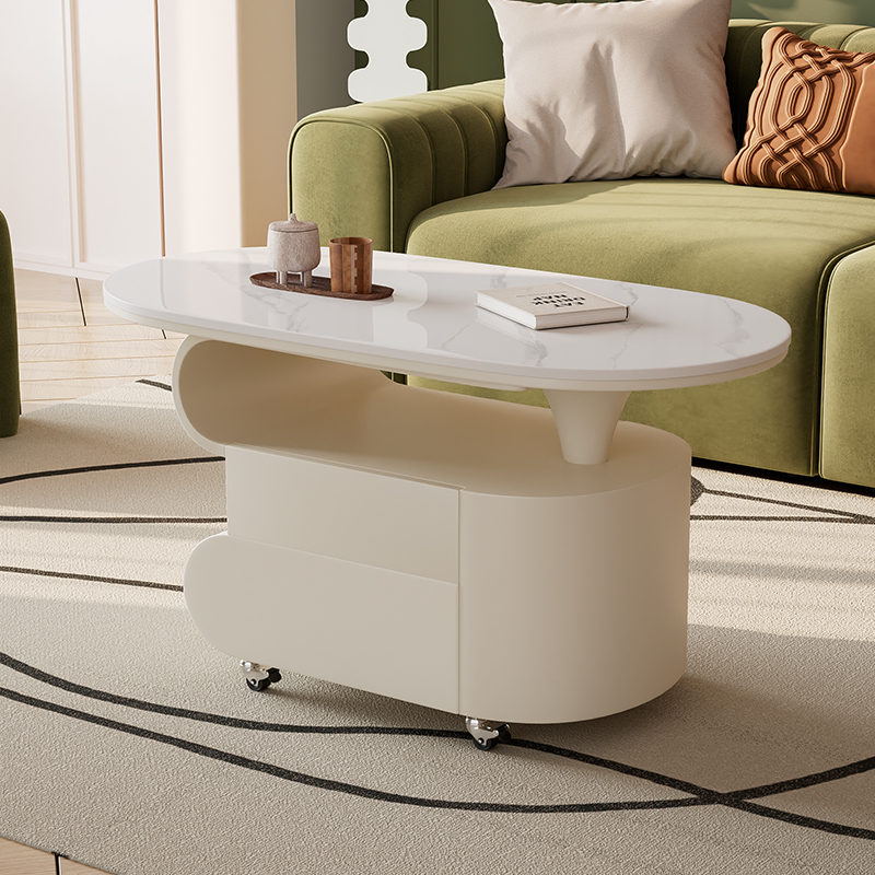 岩板茶几家用客厅高级感茶几推车