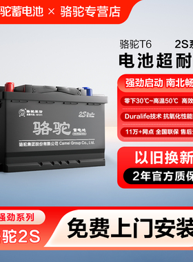 骆驼汽车电瓶蓄电池T6吉利博越福特福睿斯福克斯汽车电池12v60ah