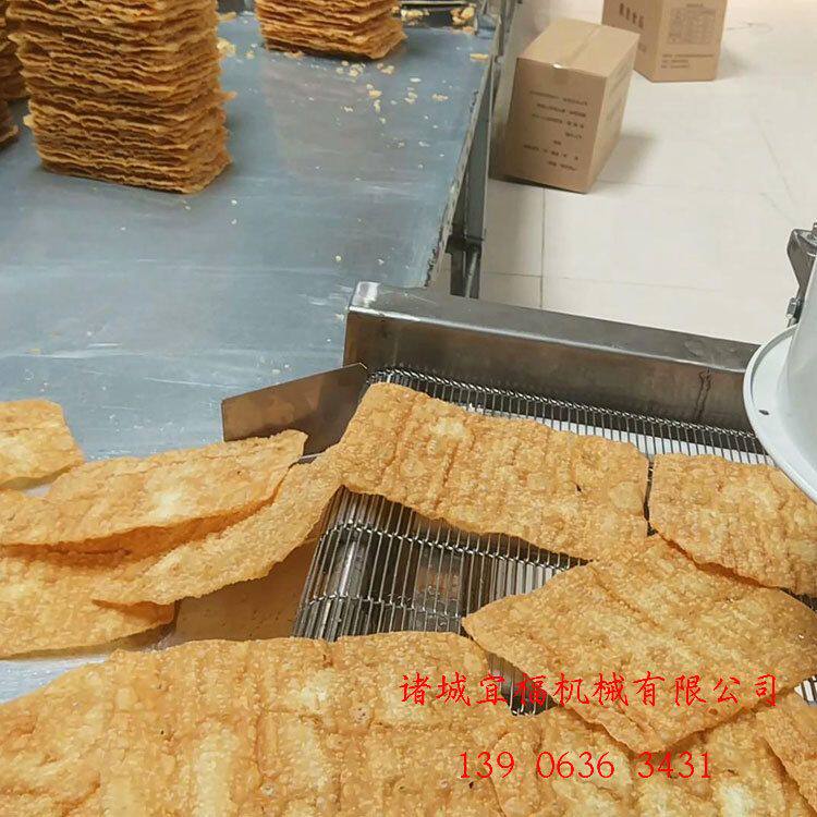 电加热油炸生产线_薄脆油炸机品牌_宜福连续薄脆油炸机价格