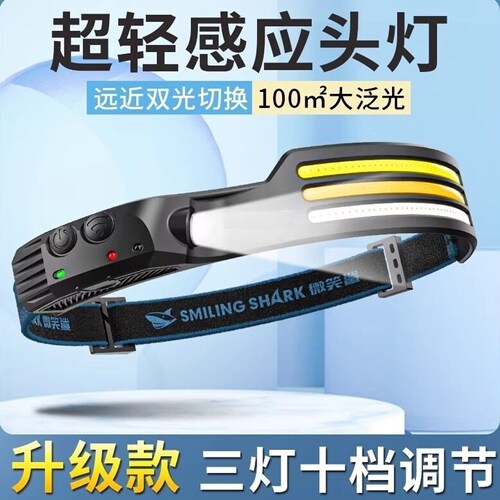 头戴式强光充电头灯超亮户外感应夜钓鱼灯超轻工作灯感应矿灯泛光