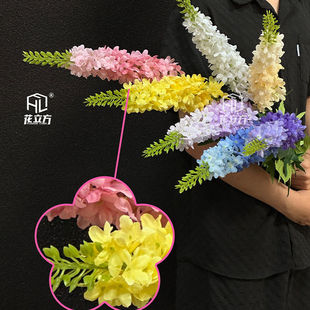 新款狐尾兰仿真花婚庆婚礼堂吊顶挑路引装饰工程搭配用花跨境