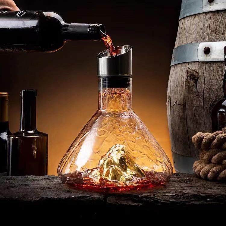 冰山快速红酒醒酒器带盖子家用水晶玻璃葡萄酒过滤瀑布式酒壶创意,餐饮具,醒酒器,淘宝优惠券,粉丝福利购,淘宝优惠卷