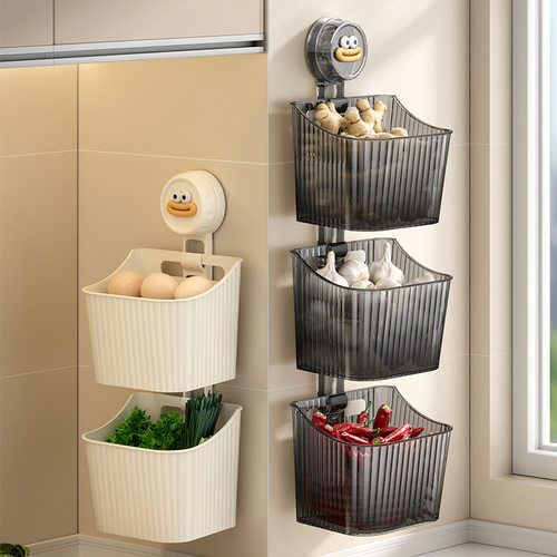 Wall-mounted spice storage box for kitchen, no drilling requ