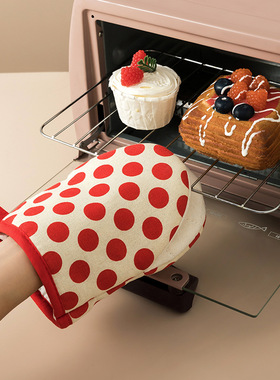 Heat-resistant gloves, anti-scald silicone kitchen oven mitt