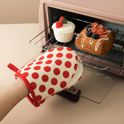 Heat-resistant gloves, anti-scald silicone kitchen oven mitt