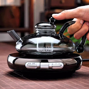 Tea kettle, heat-resistant glass pot, tea-boiling device