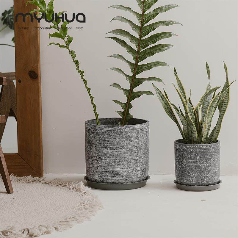 简约创意xn034车大沙水泥盆灰口径客厅花落地大型植物绿植特大色