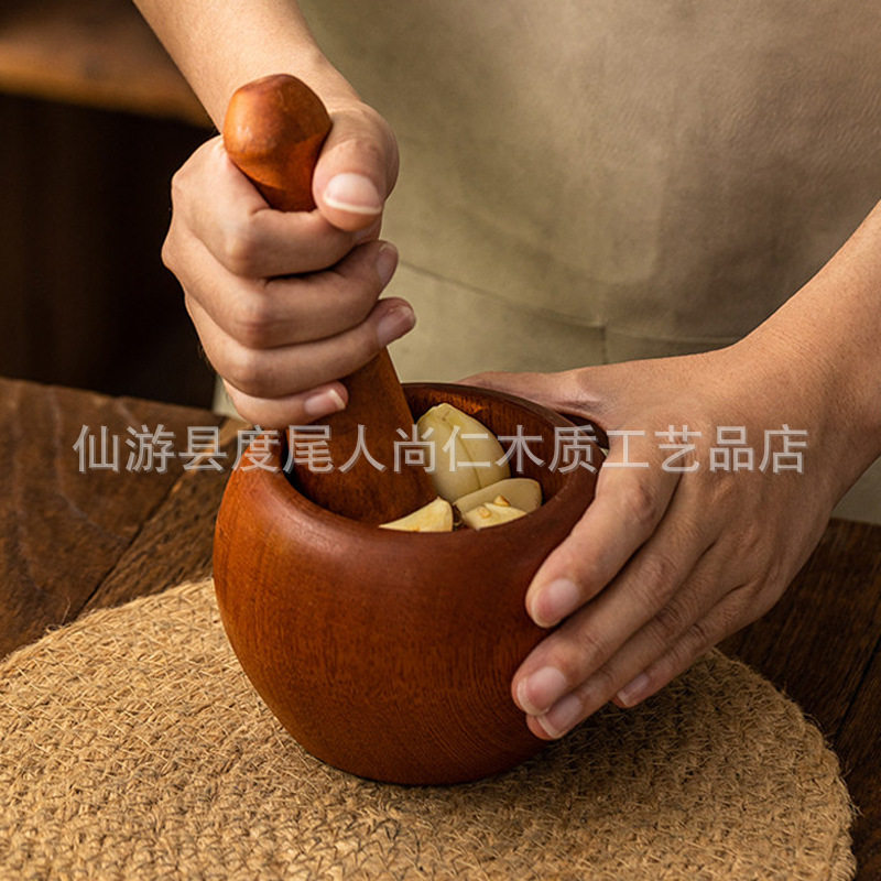 乌金檀木家用捣蒜器厨房