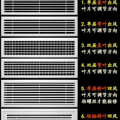 pvc中央空调进回出风口格栅检修口盖风管机塑料通风罩百叶窗定制