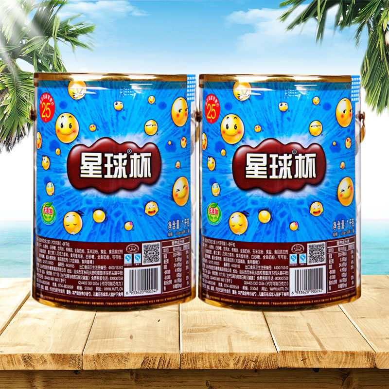 甜甜乐星球杯1000g大桶装 休闲儿童零食巧克力酱饼干糖果食品
