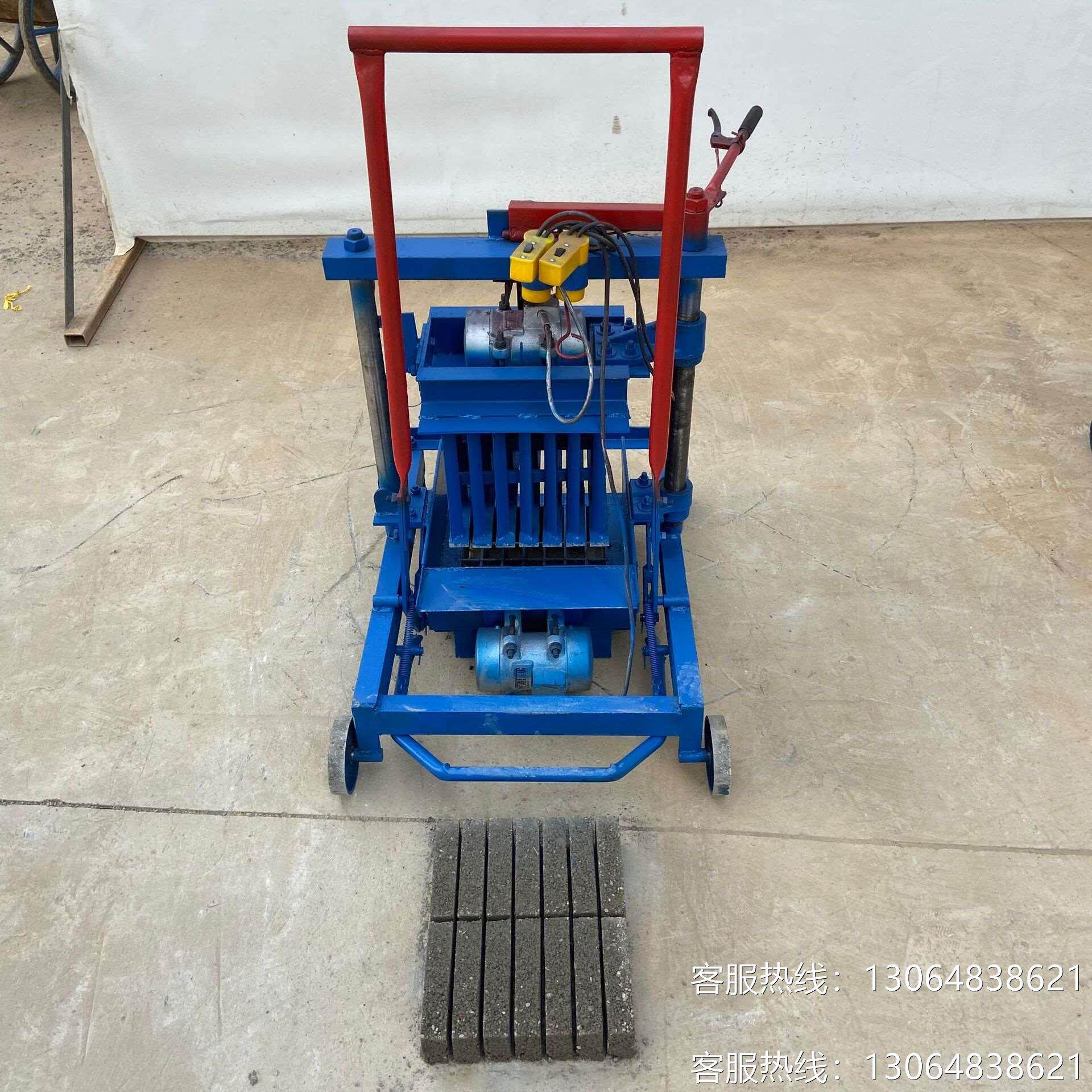 混凝土水泥空心砖机小型移动式打砖机220v瓦免烧砖机出口非洲砖机