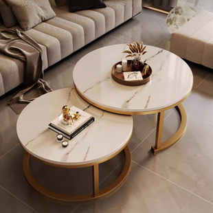 茶几客厅家用圆形桌子组合轻奢简约现代小户型沙发边几简易置物桌